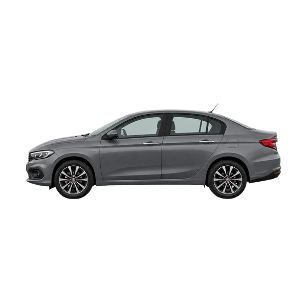 Fiat Tipo 2022 en gris, vista lateral (mirando a la izquierda)