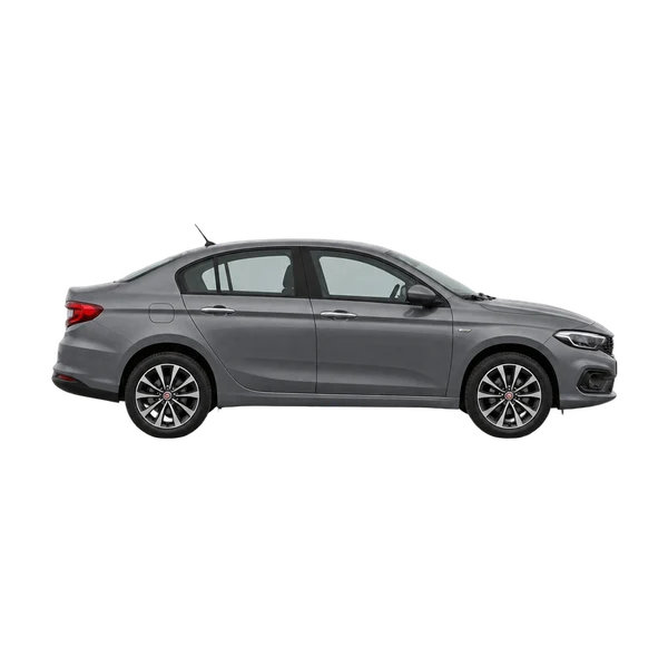 Fiat Tipo 2022 en gris, vista lateral (hacia la derecha)
