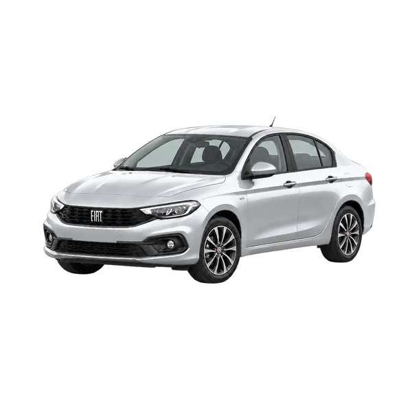 Fiat Tipo 2022 en plateado, vista frontal tres cuartos (hacia la izquierda)