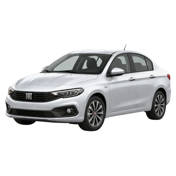 2023 FIAT TIPO — Front three-quarter (facing left), silver