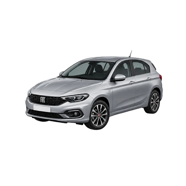Fiat Tipo 2024 en plateado, vista frontal tres cuartos (hacia la izquierda)