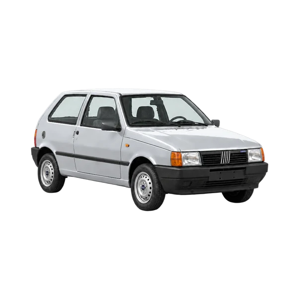 1992 Fiat Uno in Silber, Ansicht: Dreiviertelansicht vorne (nach rechts)