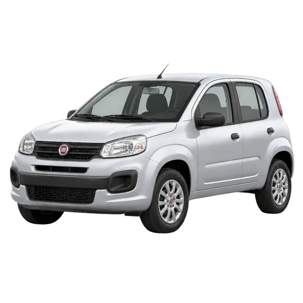 2019 Fiat Uno in Silber, Ansicht: Dreiviertelansicht vorne (nach links gerichtet)