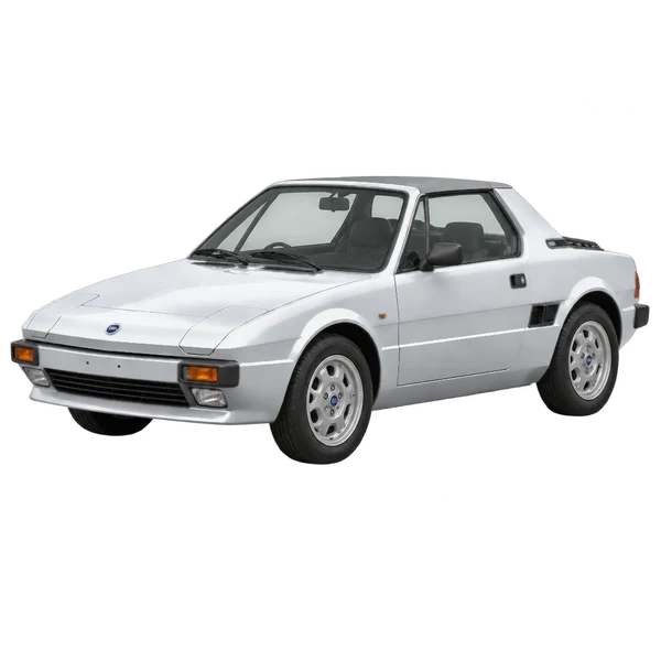 2001 FIAT X1/9 — Front three-quarter (facing left), silver