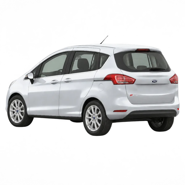 Ford B-Max 2017 prata, vista três quartos traseira (voltada para a esquerda)