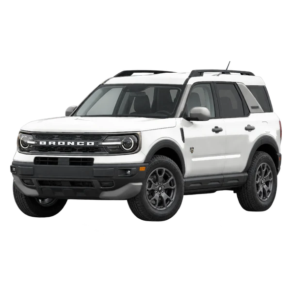 white 2021 Ford Bronco front three-quarter (facing left) view