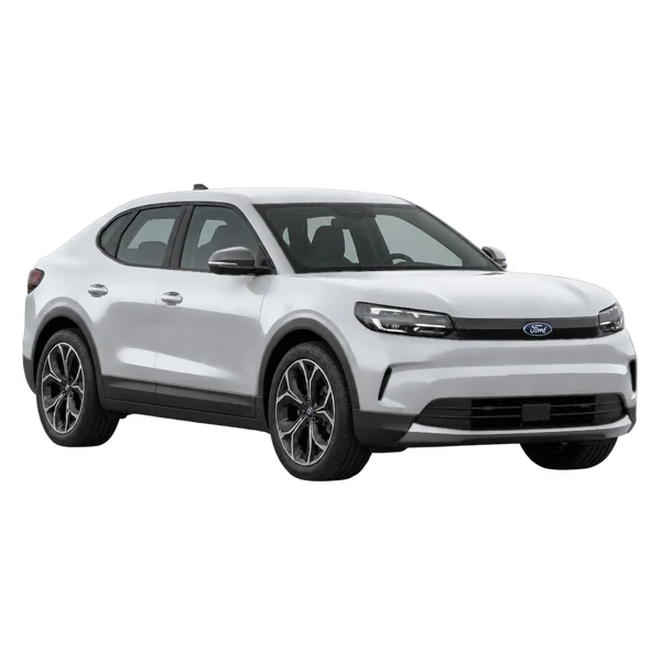 2026 Ford Capri in Silber, Ansicht: Dreiviertelansicht vorne (nach links gerichtet)