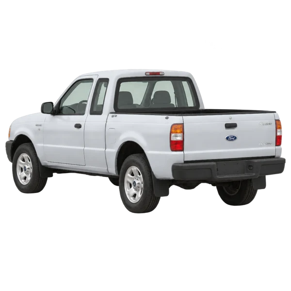 2001 Ford Courier in Silber, Ansicht: Dreiviertelansicht von hinten (nach links gerichtet)