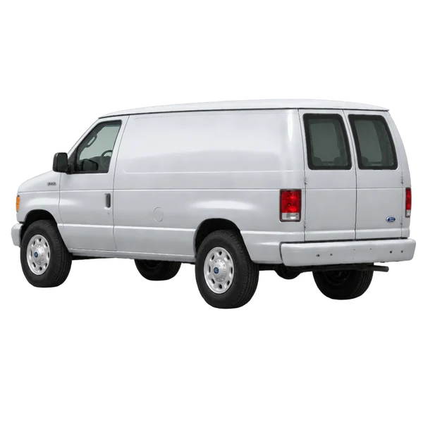 Ford E-150 2000 argent, vue trois-quarts arrière (orienté vers la gauche)