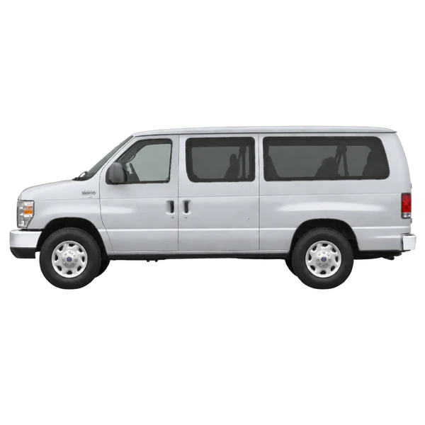 Ford E-350 2009 argent, vue côté (vers la gauche)