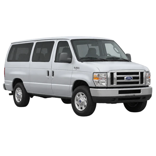 2013 Ford E-350 in Silber, Ansicht: Dreiviertelansicht vorne (nach links gerichtet)