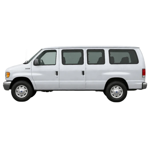 Ford E-450 1997 prata, vista lateral (voltada para a esquerda)