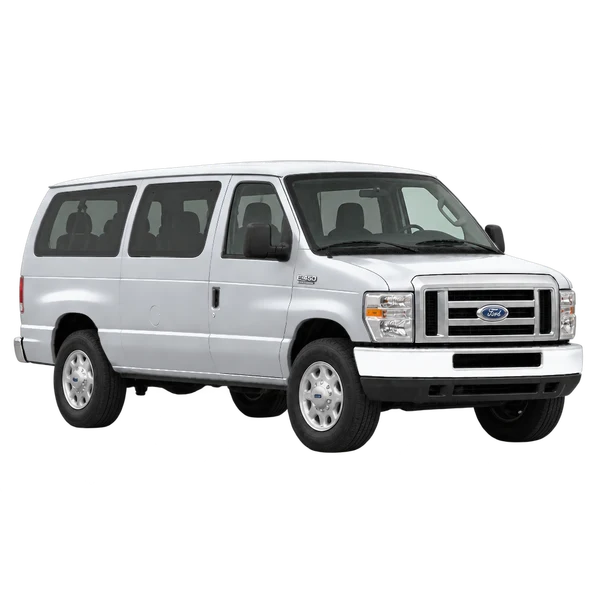 Ford E-450 2011 prata, vista três quartos dianteiro (voltado para a direita)