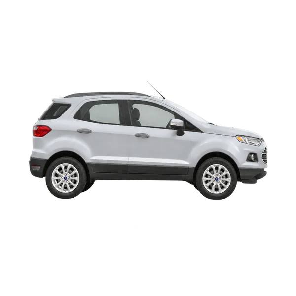 Ford Ecosport 2017 en plateado, vista lateral (hacia la derecha)