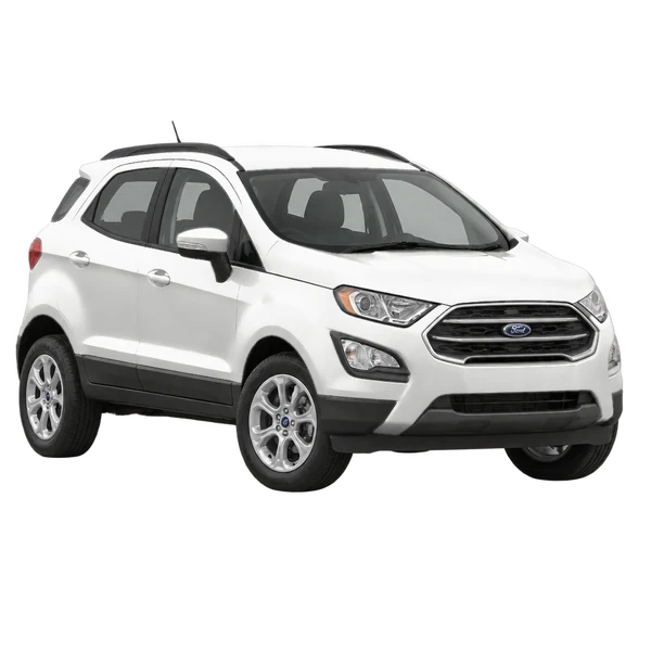 2021 Ford Ecosport in weiß, Ansicht: Dreiviertelansicht vorne (nach links gerichtet)