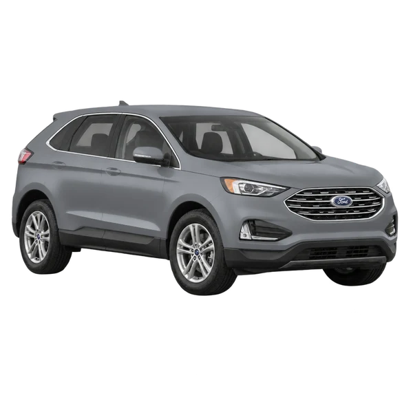 グレーの2020 Ford Edge（フロントスリークォーター(左向き)ビュー）