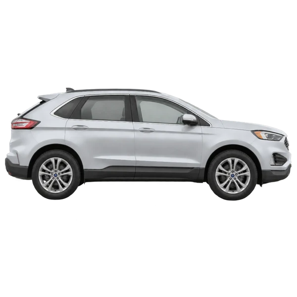 Ford Edge 2026 en plateado, vista lateral (hacia la derecha)
