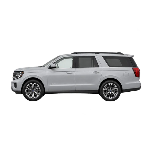 シルバーの2026 Ford Expedition MAX（側面（左向き）ビュー）
