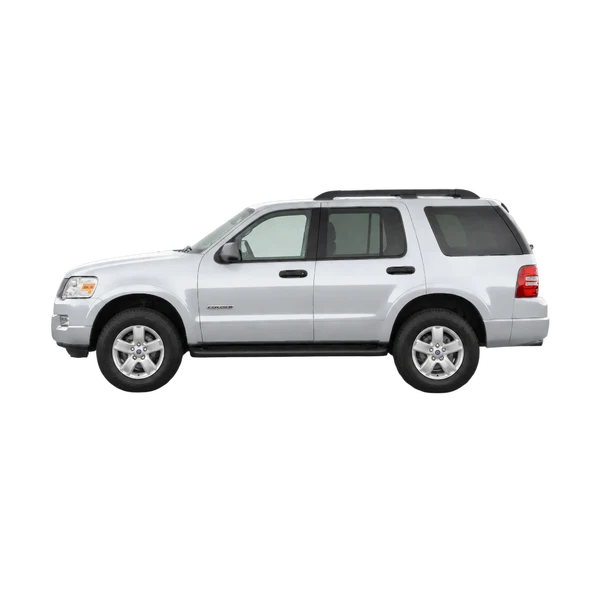Ford Explorer 2006 en plateado, vista lateral (mirando a la izquierda)