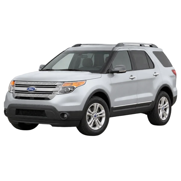 Ford Explorer 2011 en plateado, vista frontal tres cuartos (hacia la izquierda)