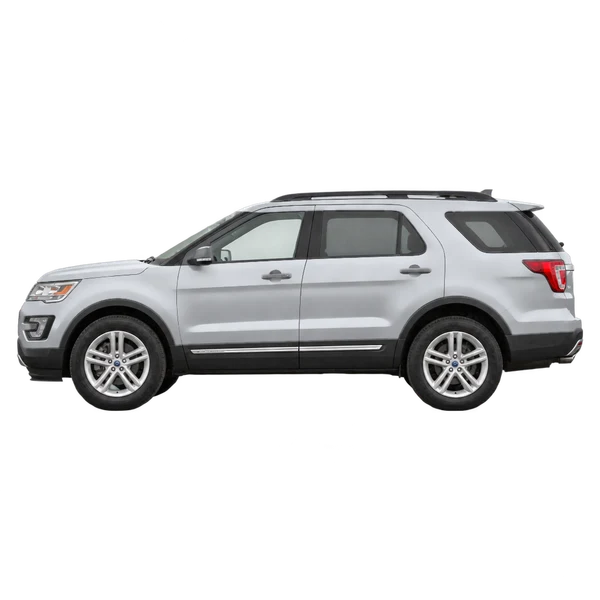 Ford Explorer 2016 en plateado, vista lateral (mirando a la izquierda)