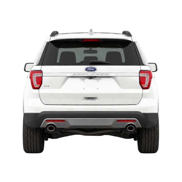 Ford Explorer 2016 en blanco, vista trasera