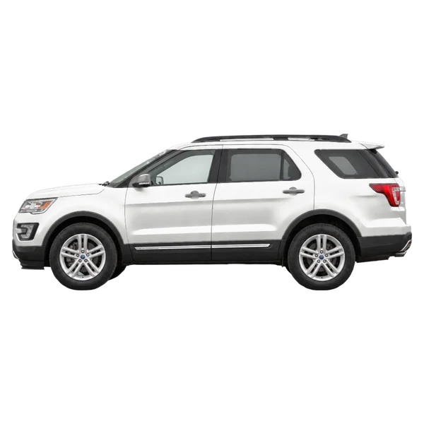 Ford Explorer 2017 blanc, vue côté (vers la gauche)