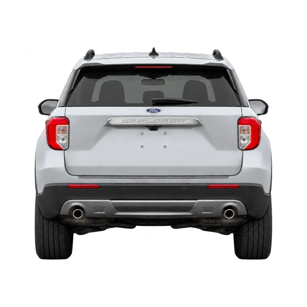 Ford Explorer 2021 en plateado, vista trasera