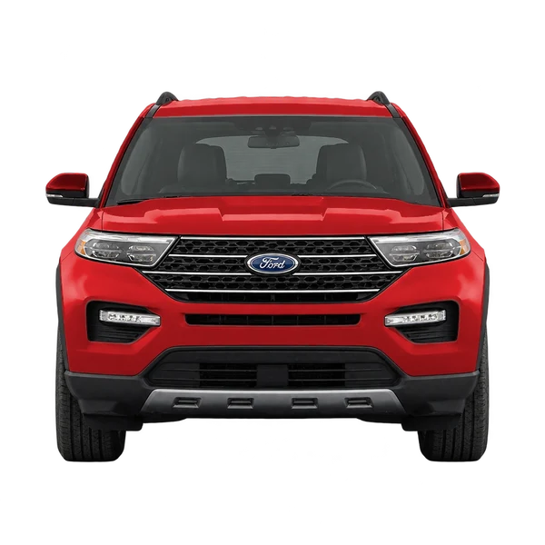 Ford Explorer 2026 en rojo, vista frontal