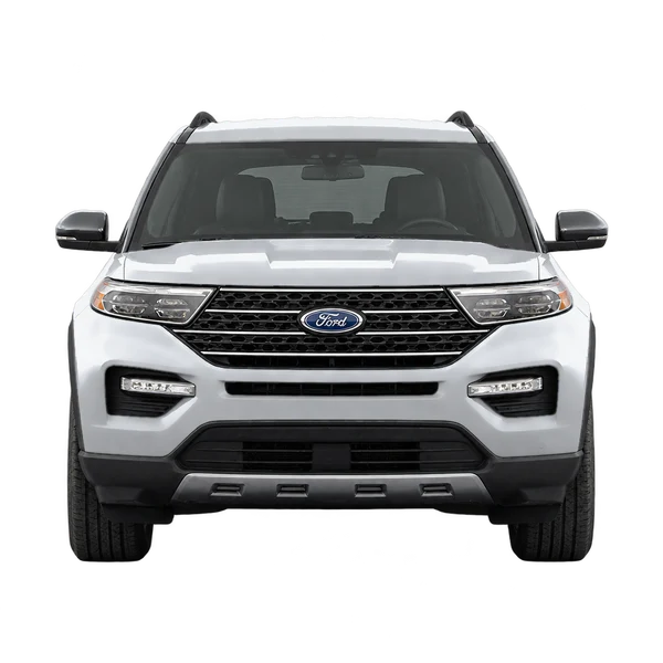 Ford Explorer 2027 باللون فضي، منظر أمامي