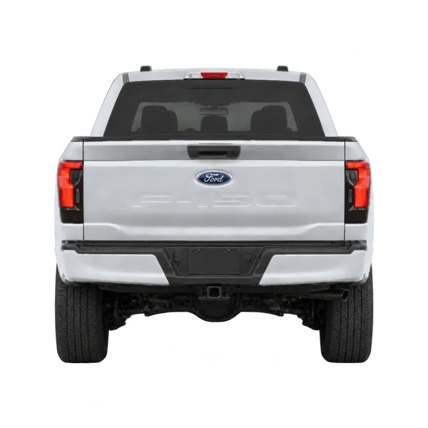 Ford F-150 Lightning 2022 prata, vista traseira