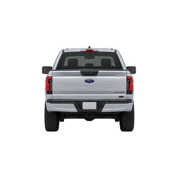 Ford F-150 Lightning 2023 prata, vista traseira