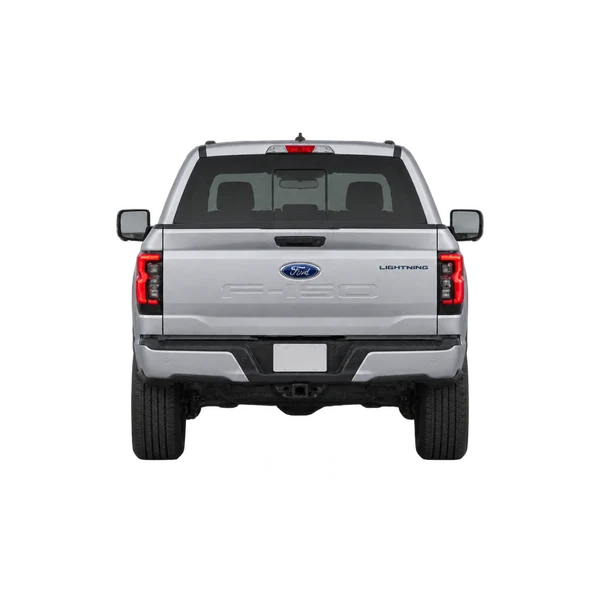 Ford F-150 Lightning 2024 prata, vista traseira