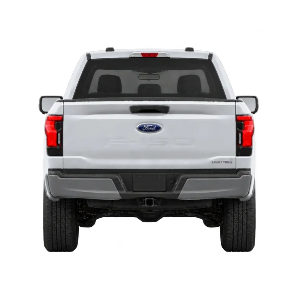 Ford F-150 Lightning 2025 prata, vista traseira