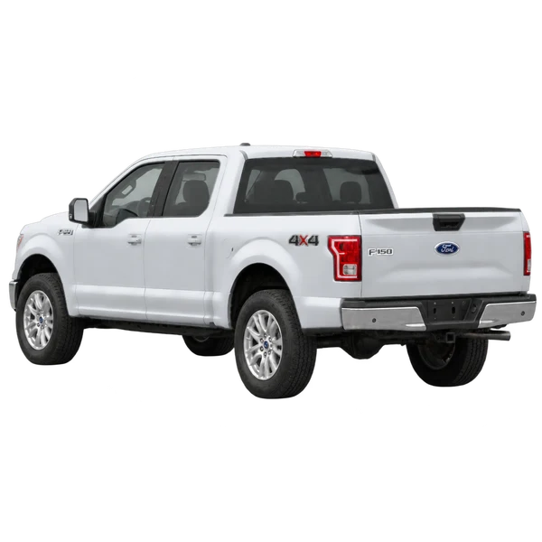 2016 Ford F-150 in Silber, Ansicht: Dreiviertelansicht von hinten (nach links gerichtet)