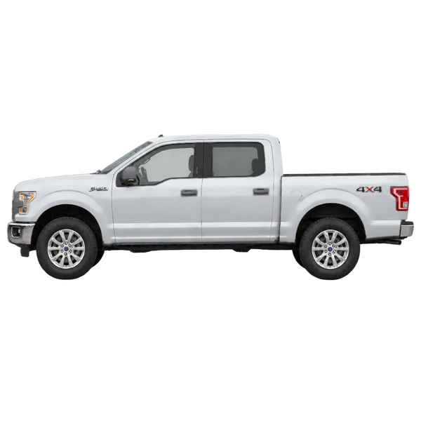 シルバーの2018 Ford F-150(側面(左向き)ビュー)