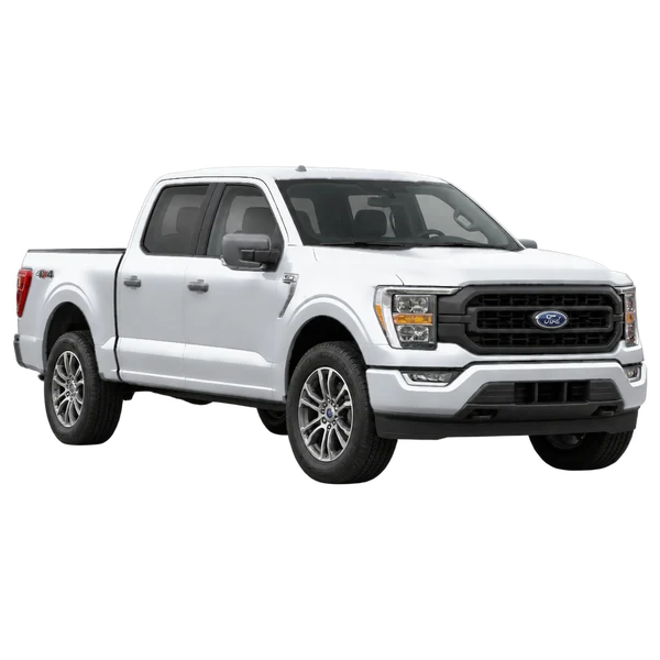 2022 Ford F-150 in Silber, Ansicht: Dreiviertelansicht vorne (nach links gerichtet)