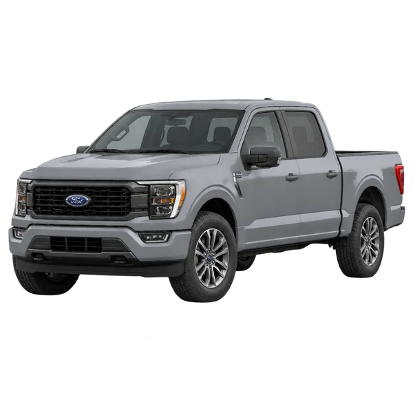 Ford F-150 2024 gris, vue trois-quarts avant (orienté vers la gauche)