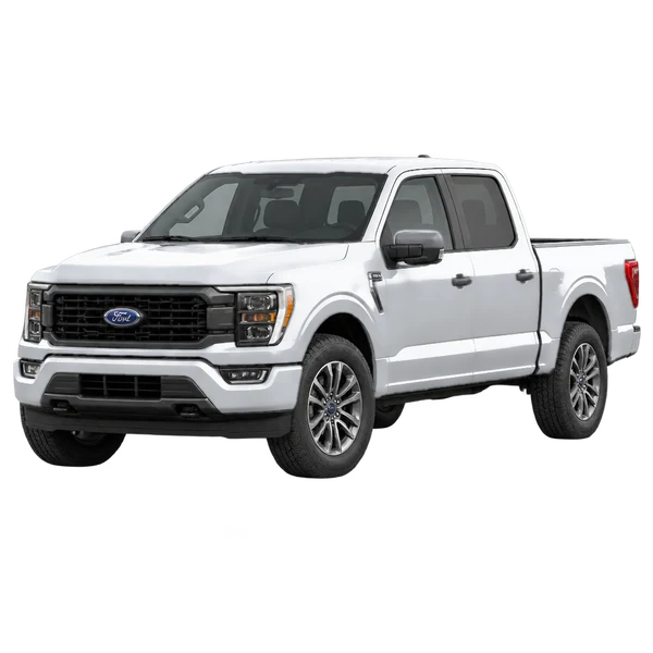 Ford F-150 2025 argent, vue trois-quarts avant (orienté vers la gauche)