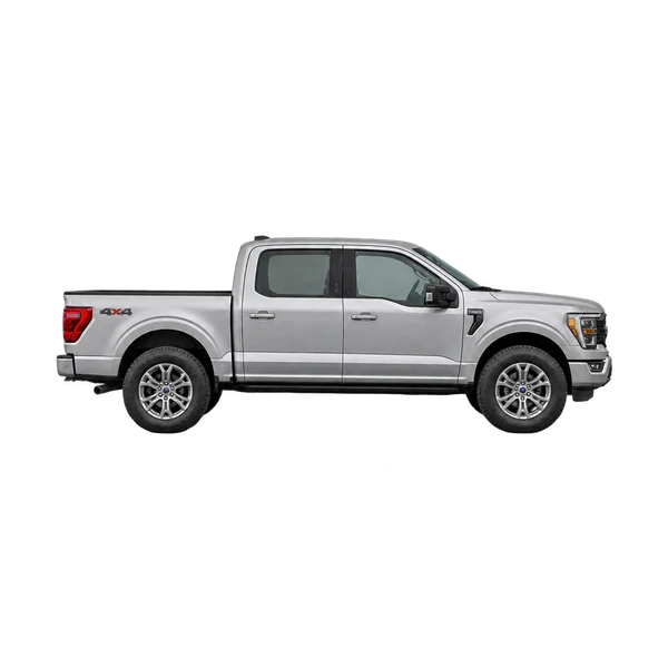 Ford F-150 2025 argent, vue profil (tourné vers la droite)