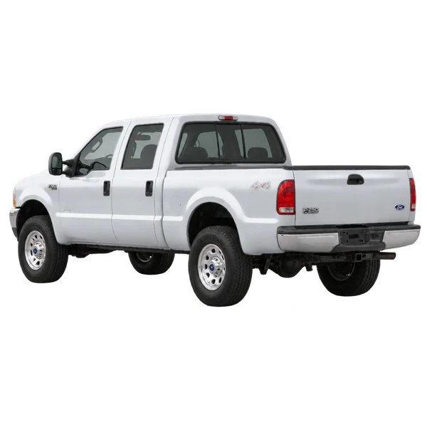 Ford F-250 2002 en plateado, vista tres cuartos trasero (mirando a la izquierda)
