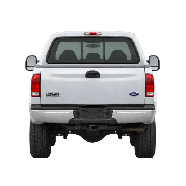 シルバーの2007 Ford F-250(リアビュー)