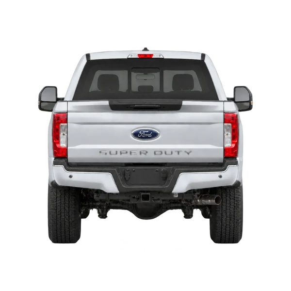Ford F-250 2017 prata, vista traseira