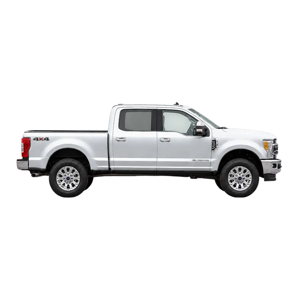 Ford F-250 2017 prata, vista lateral (voltada para a direita)