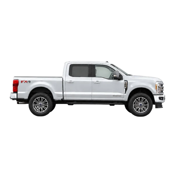 Ford F-250 2023 prata, vista lateral (voltada para a direita)