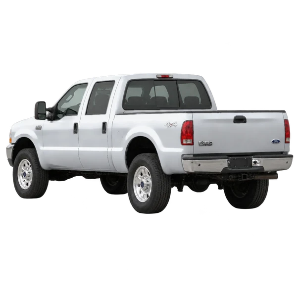 2000 Ford F-350 in Silber, Ansicht: Dreiviertelansicht von hinten (nach links gerichtet)