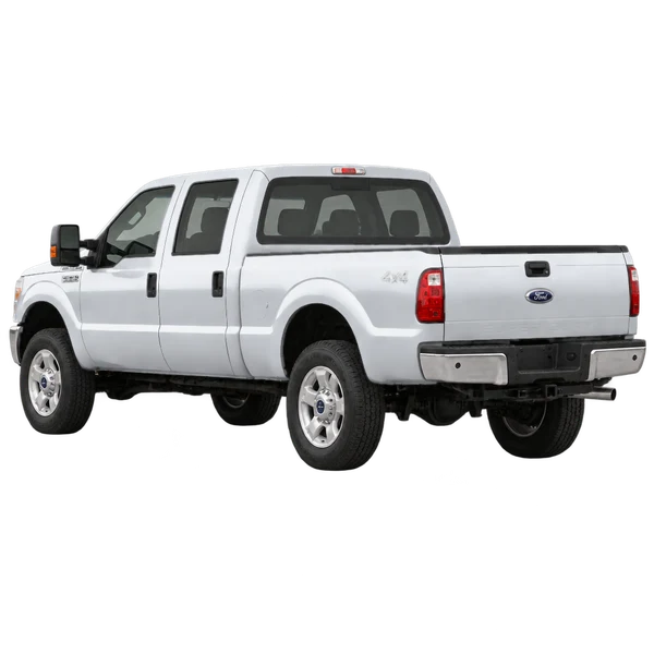 2012 Ford F-350 in Silber, Ansicht: Dreiviertelansicht von hinten (nach links gerichtet)