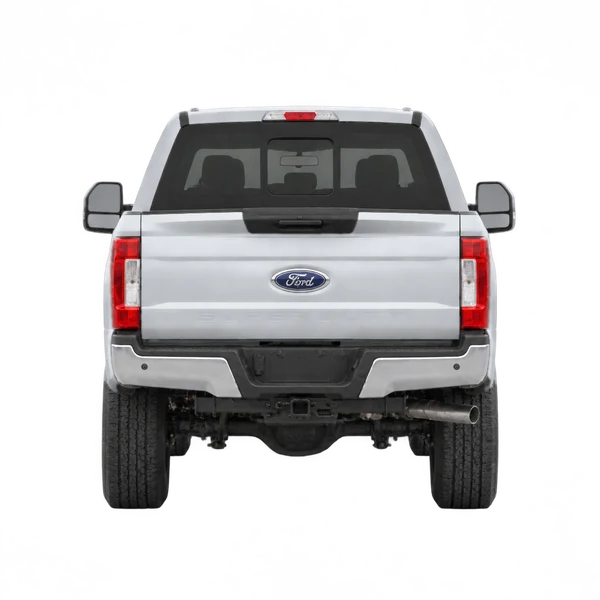Ford F-350 2017 prata, vista traseira