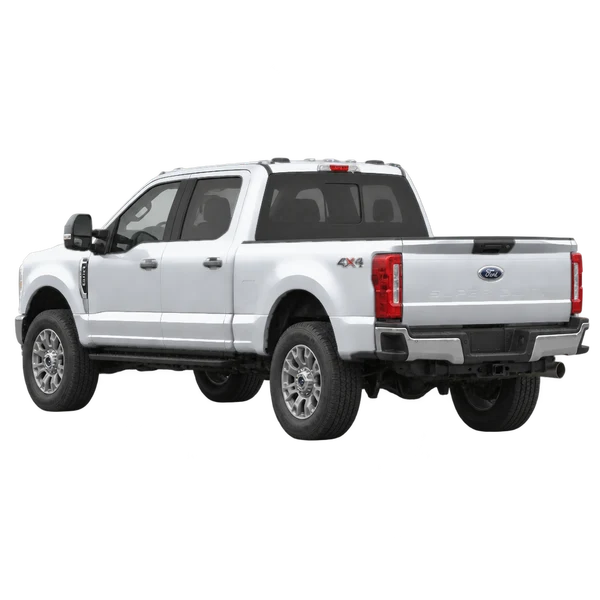 silver 2027 Ford F-350 rear three-quarter (facing left) view
