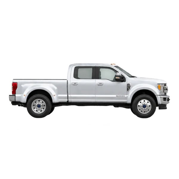 Ford F-450 2022 باللون فضي، منظر منظر جانبي (باتجاه اليمين)